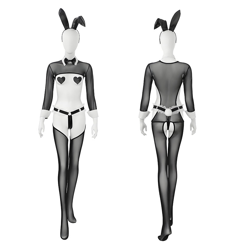 Anime Bunny Maid Uniform Mesh  - Garter Belt Set review and price