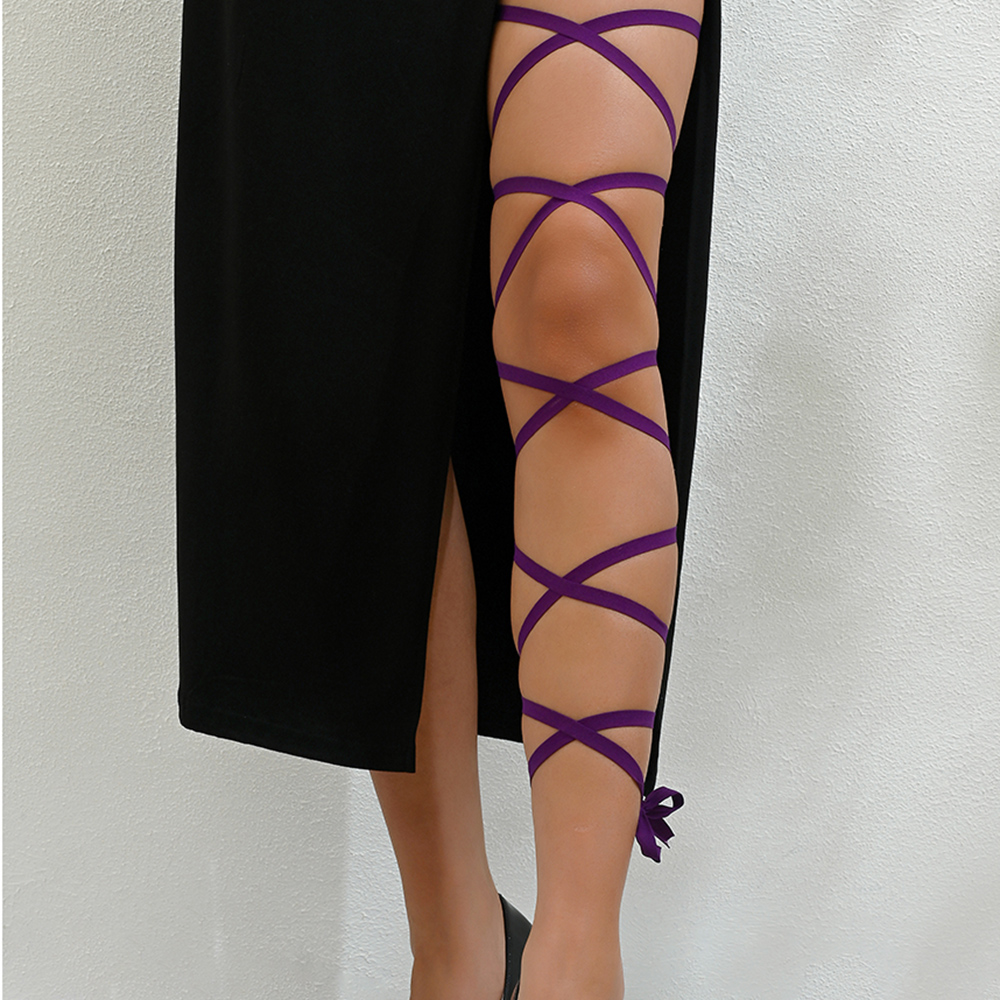 Punk Arm Wrap Elastic Crossed  - Garter Belt Set review and price
