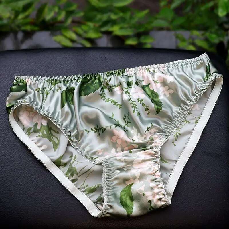 Summer Floral Print Ice Silk M - Boyshort Underwear review and price
